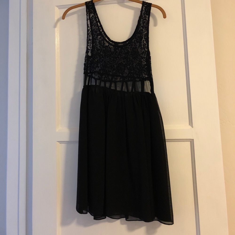 LF Sheer Beaded Babydoll Dress